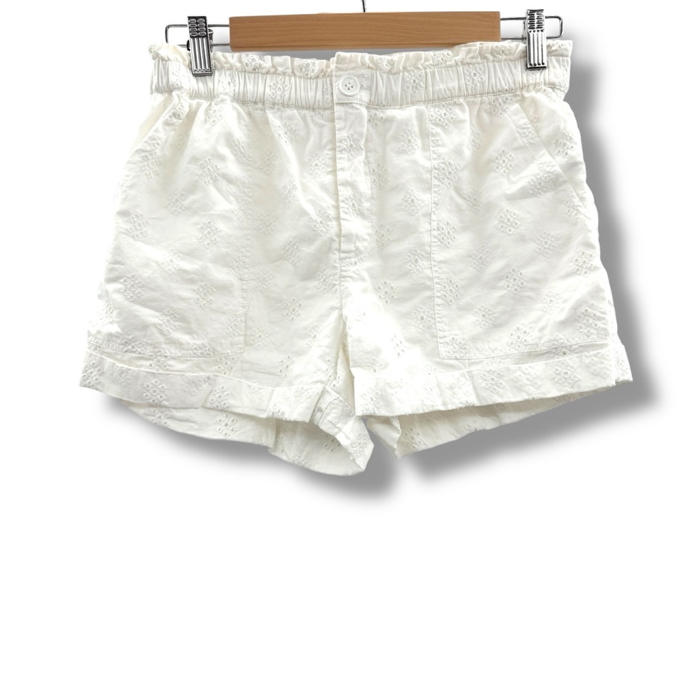 Aerie White Boho Eyelet High Rise Shorts Sz‎ S
